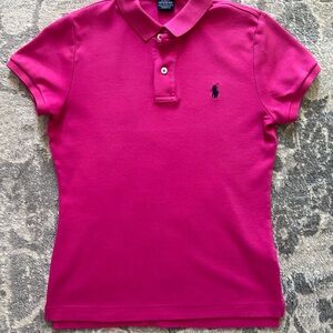 Ralph Lauren Sport Fuchsia Polo Shirt Size Med Slim Fit
